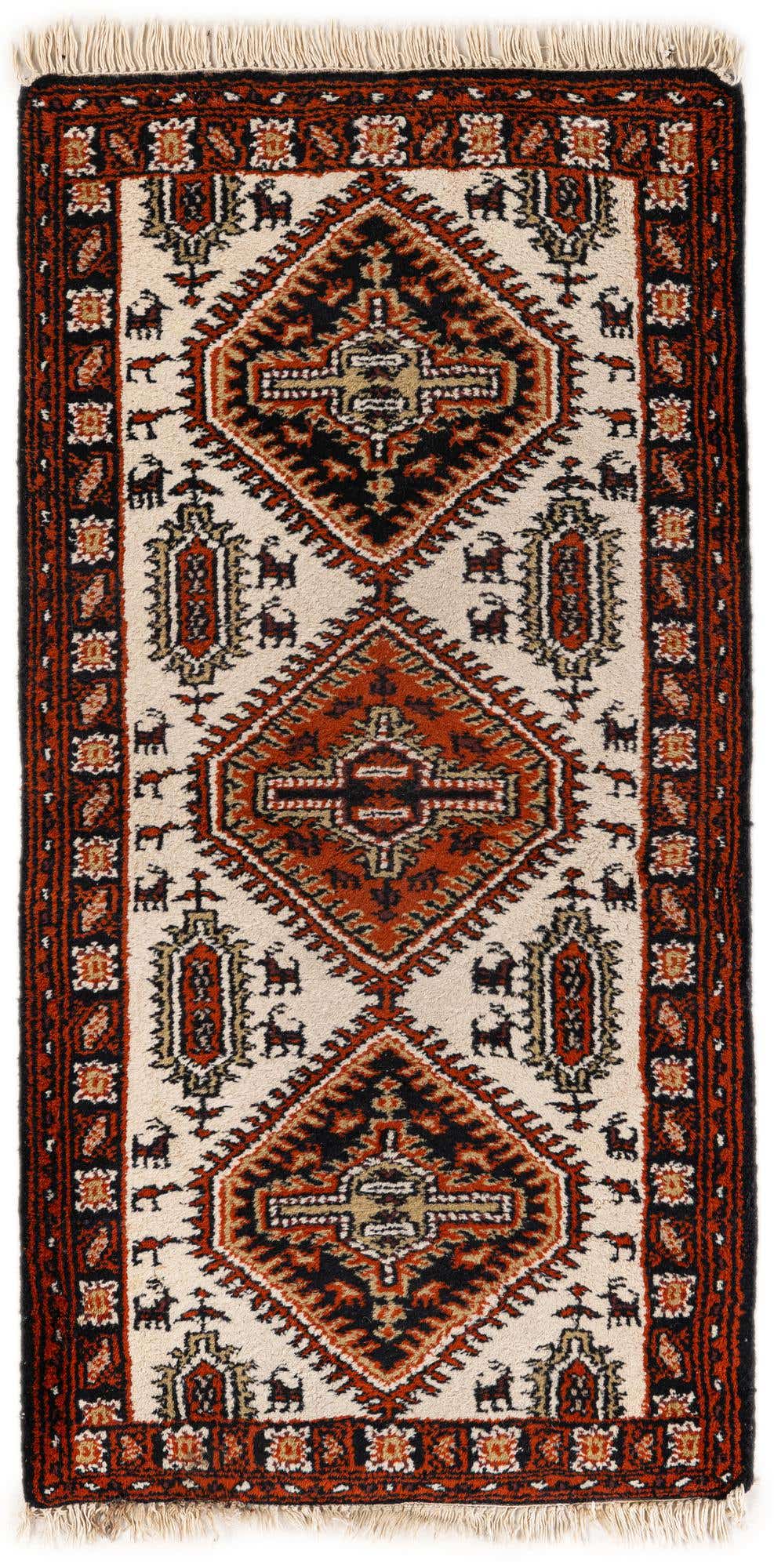 2' 4 x 4' 7 Hand Knotted Heriz Wool Runner Rug