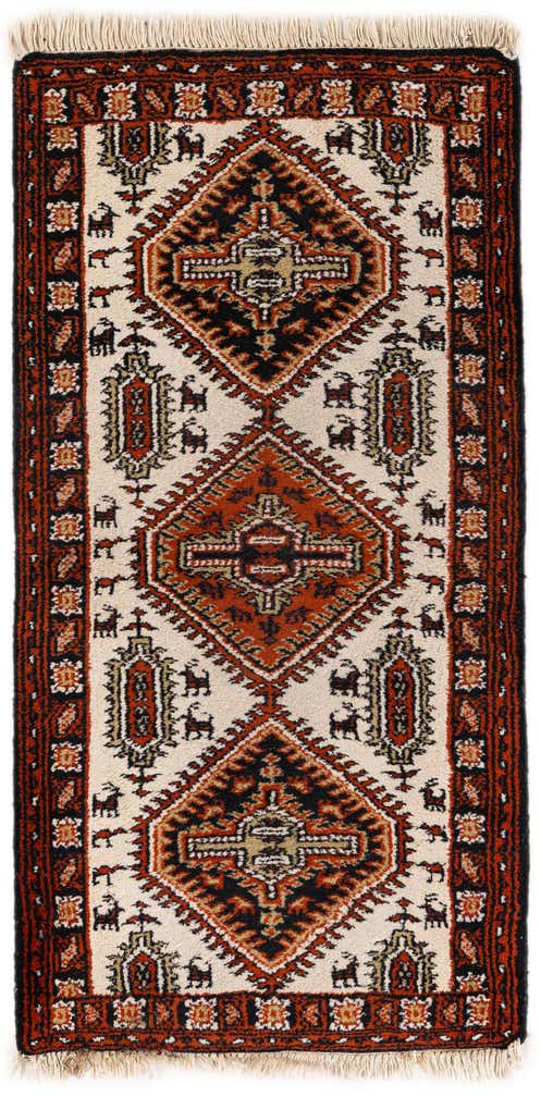 2' 4 x 4' 7 Hand Knotted Heriz Wool Runner Rug