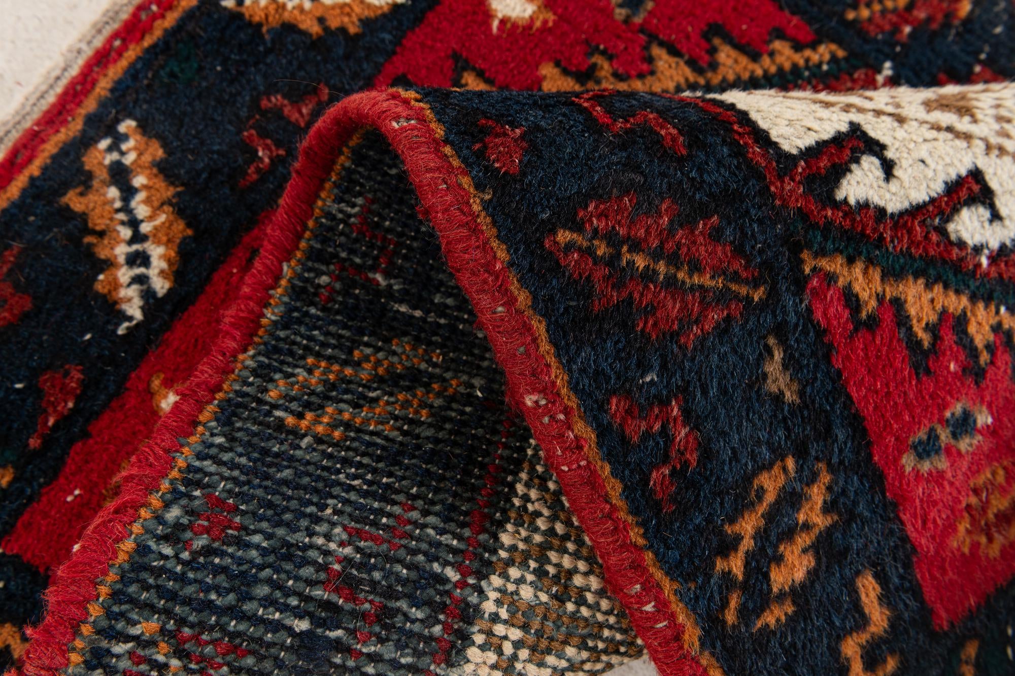 2' x 3' 11 Hand Knotted Heriz Wool Runner Rug