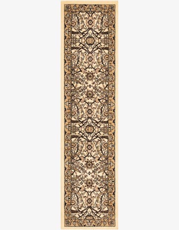 Ivory Isfahan Design Runner Rug