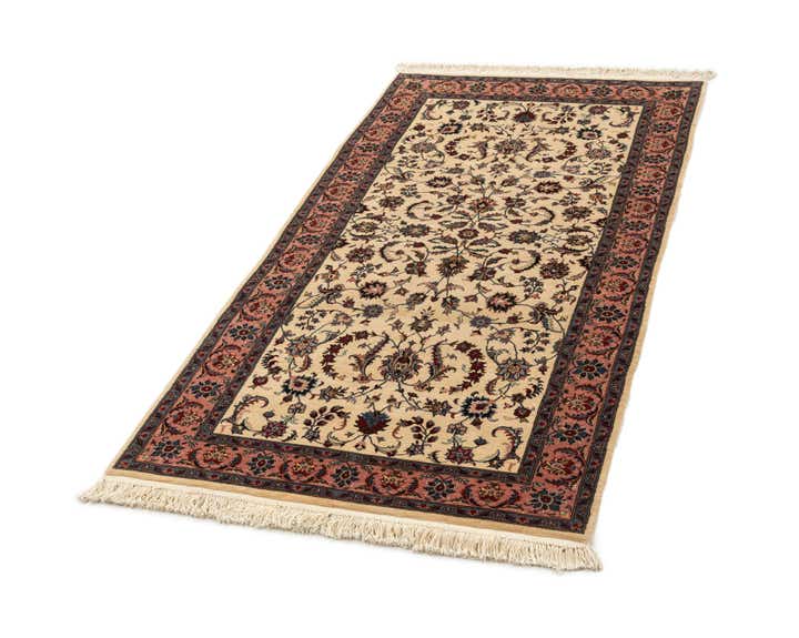 105cm x 210cm anudado a mano Isfahan Alfombra Oriental Lana Pasillera