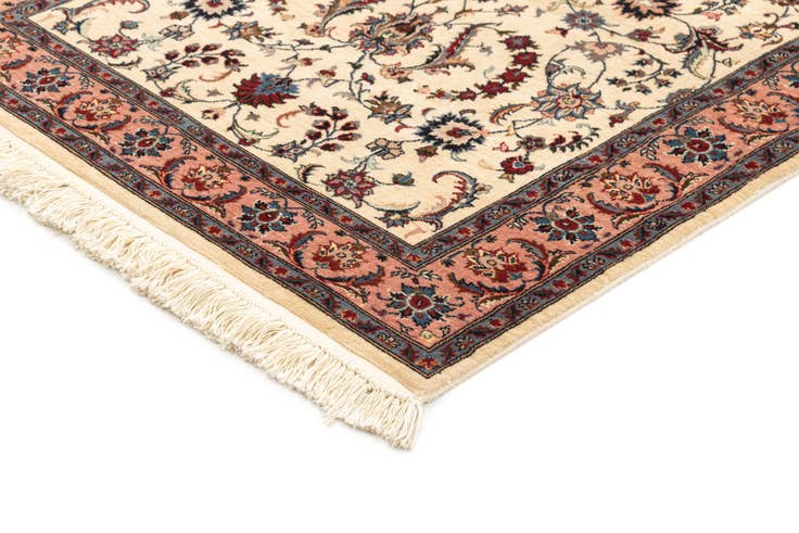 Detail image of 105cm x 210cm anudado a mano Isfahan Alfombra Oriental Lana Pasillera