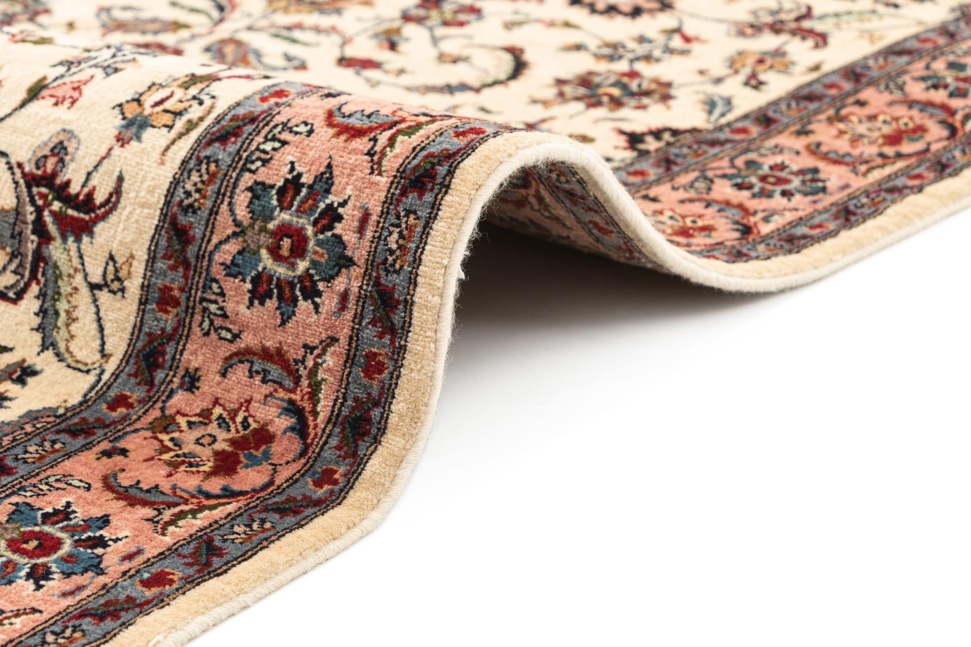 105cm x 210cm anudado a mano Isfahan Alfombra Oriental Lana Pasillera