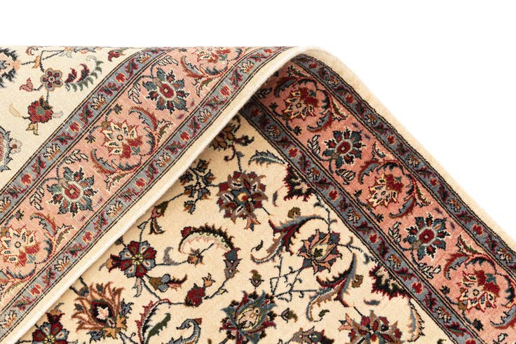 Detail image of 105cm x 210cm anudado a mano Isfahan Alfombra Oriental Lana Pasillera
