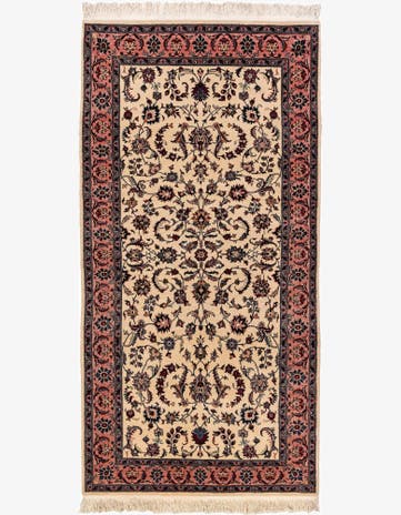 3' 5 x 6' 10 Hand Knotted Isfahan Oriental Wool Runner Rug