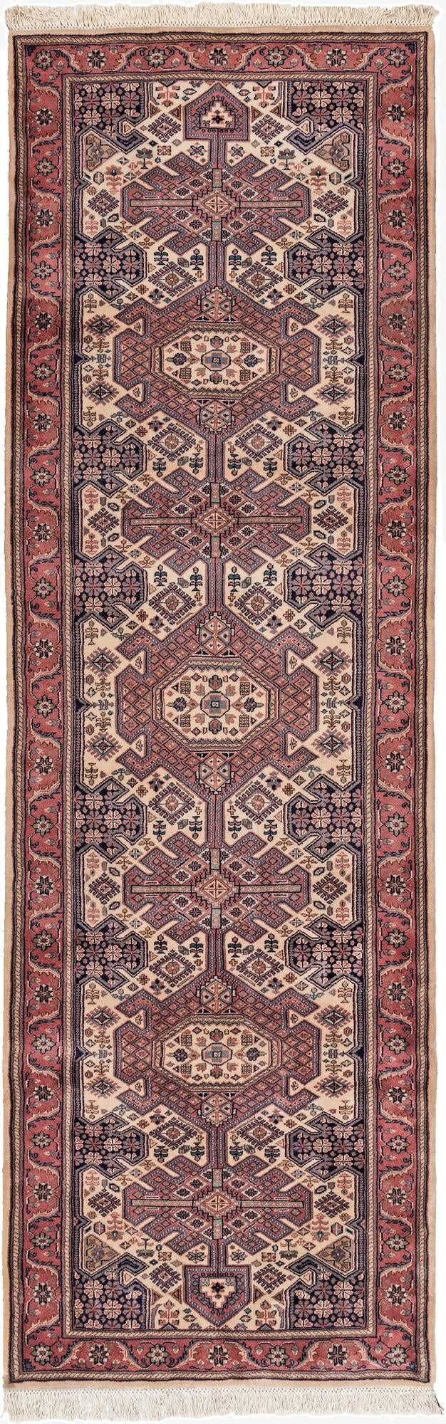 3' 1 x 9' 7  Hand Knotted Jaipur Wool Runner Rug