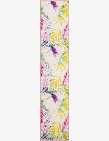 Ivory Easy-Clean Jill Zarin Caribbean Indoor / Outdoor Runner Rug