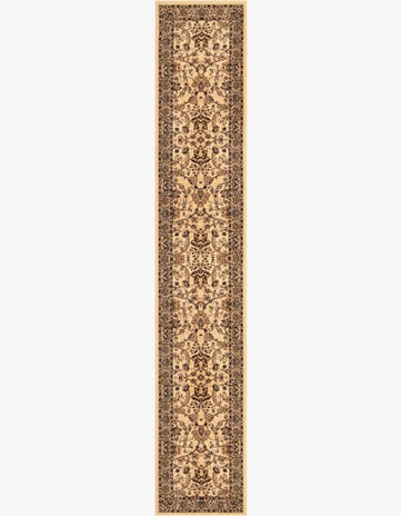Ivory Kashan Design Runner Rug