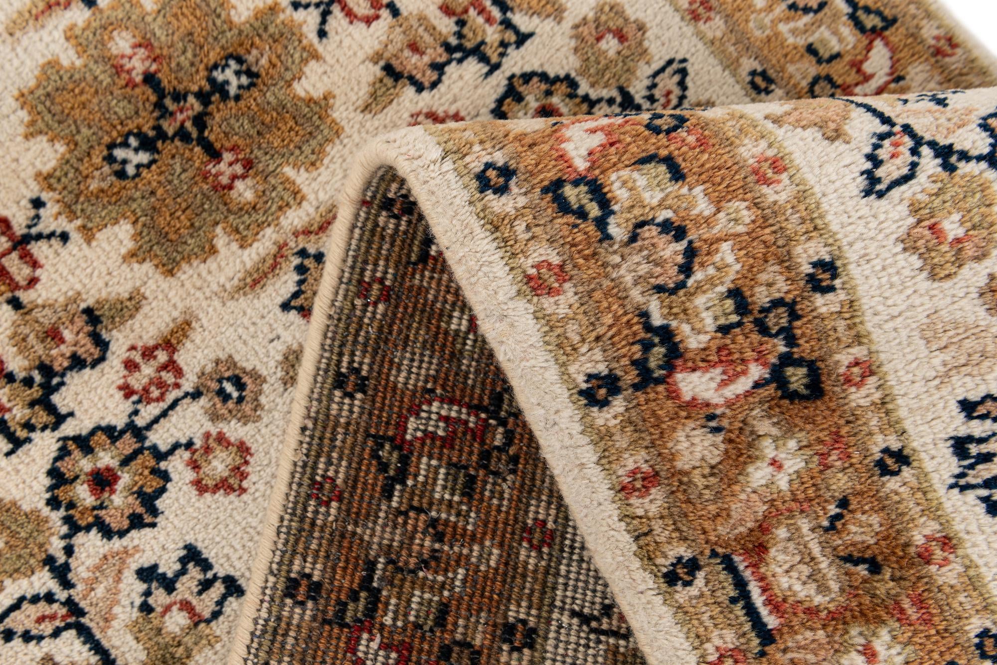 2' 9 x 9' 7 Hand Knotted Kashan Wool Runner Rug