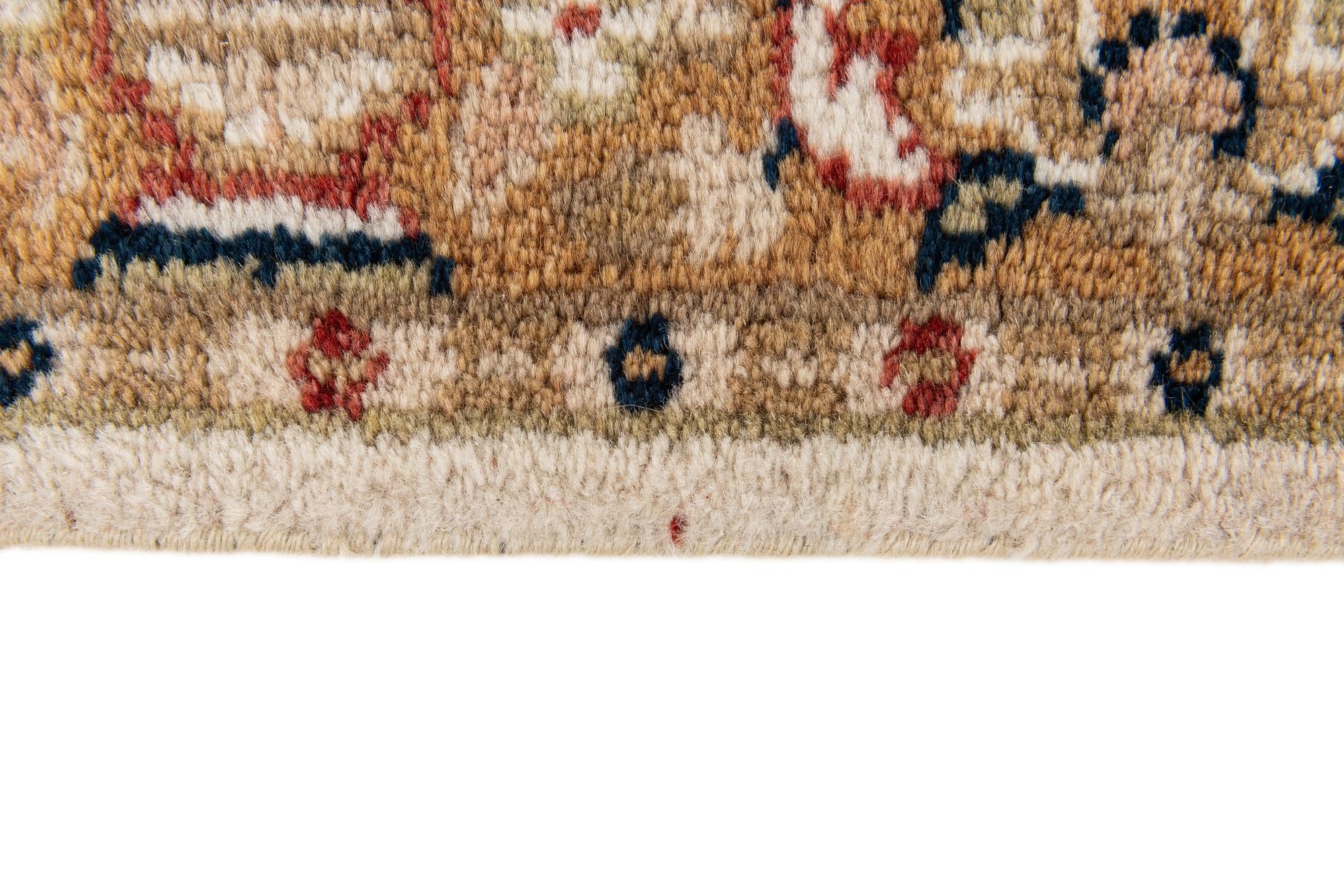 2' 9 x 9' 7 Hand Knotted Kashan Wool Runner Rug