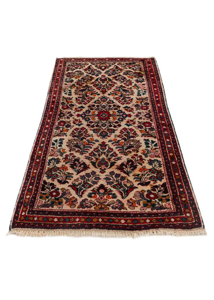 2' 1 x 4' Hand Knotted Kashan Wool Runner Rug