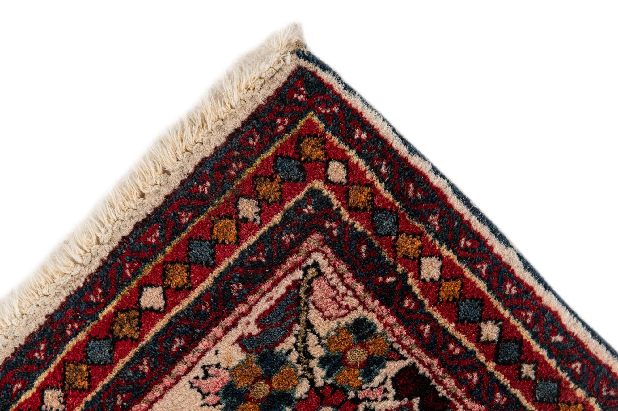 2' 1 x 4' Hand Knotted Kashan Wool Runner Rug