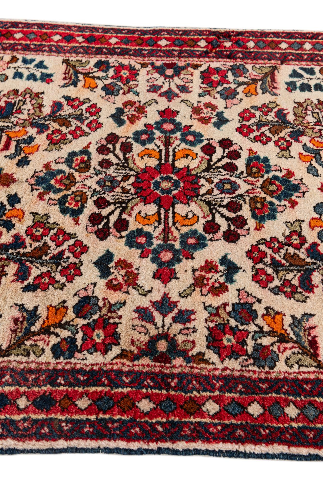 2' 1 x 4' Hand Knotted Kashan Wool Runner Rug