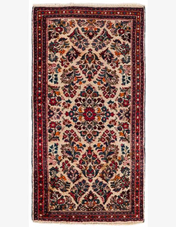 2' 1 x 4' Hand Knotted Kashan Wool Runner Rug