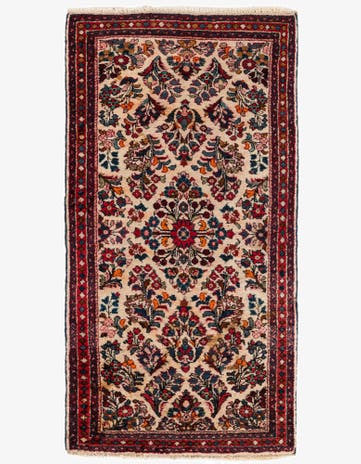 2' 1 x 4' Hand Knotted Kashan Wool Runner Rug