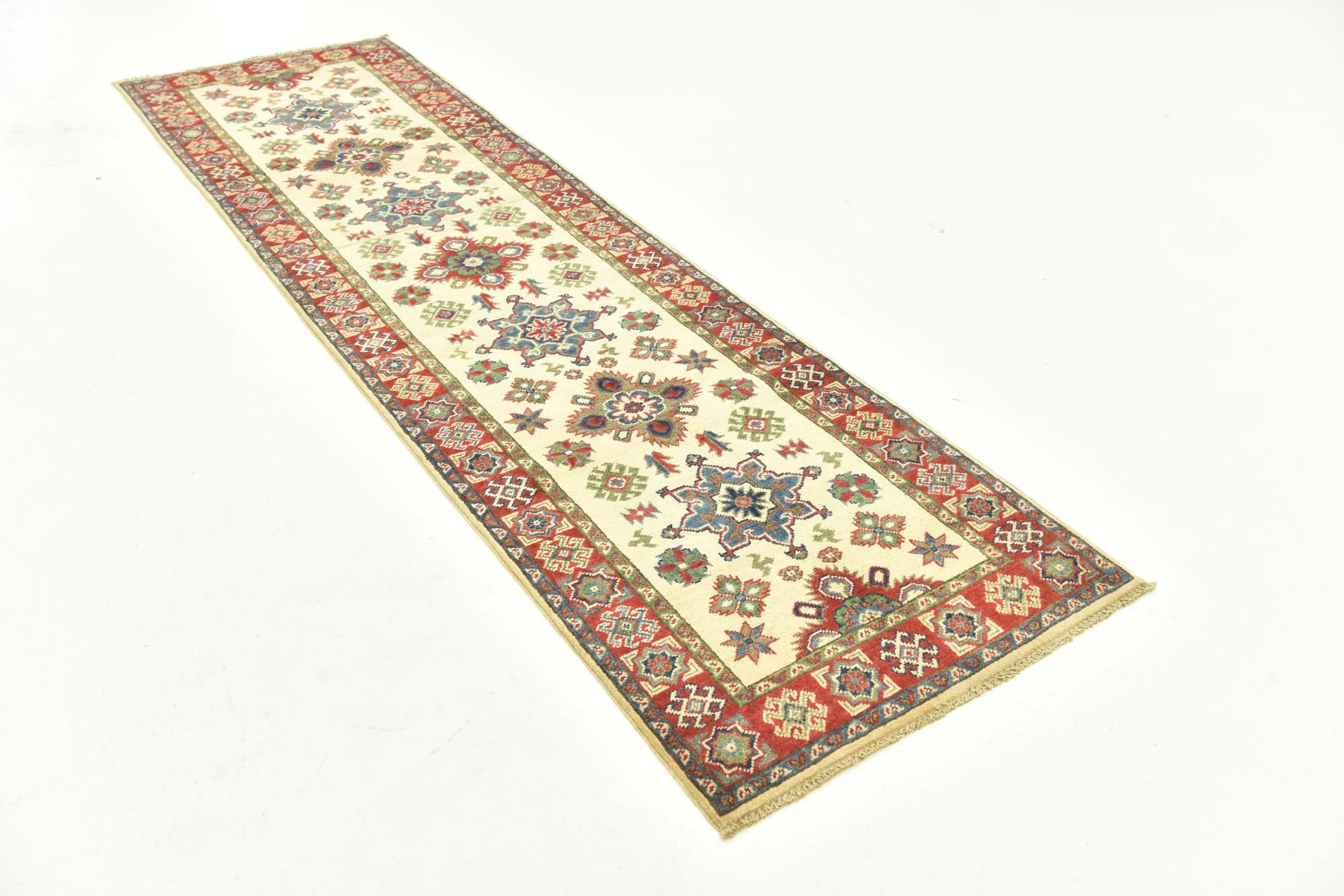 2' 8 x 9' 9 Hand Knotted Kazak Runner Rug