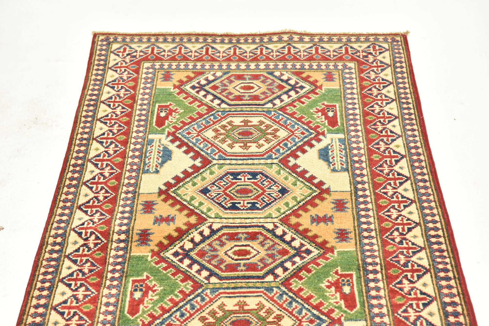 2' 9 x 10' Hand Knotted Kazak Runner Rug