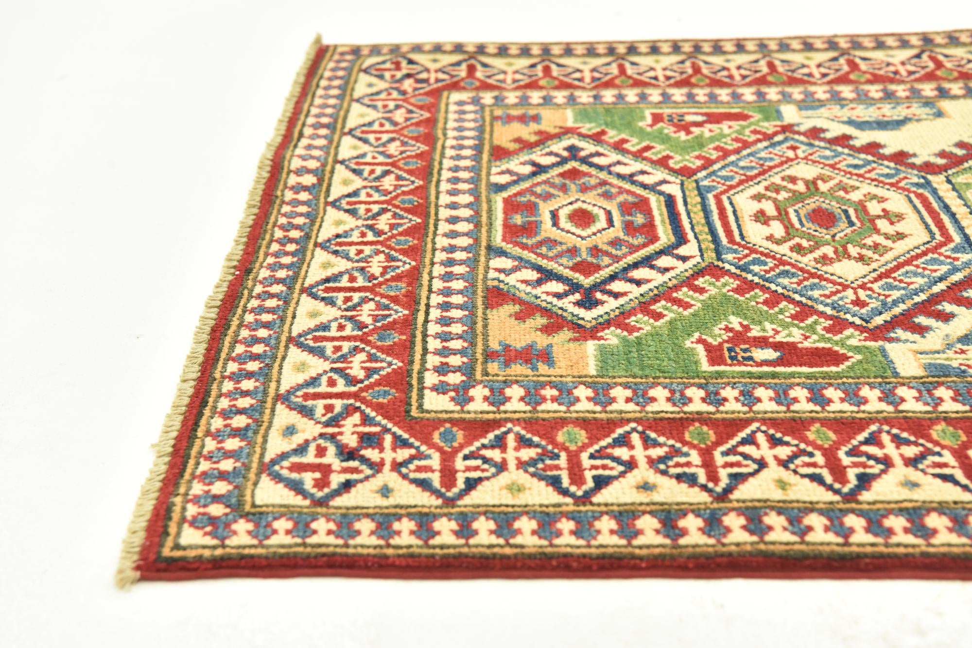 2' 9 x 10' Hand Knotted Kazak Runner Rug