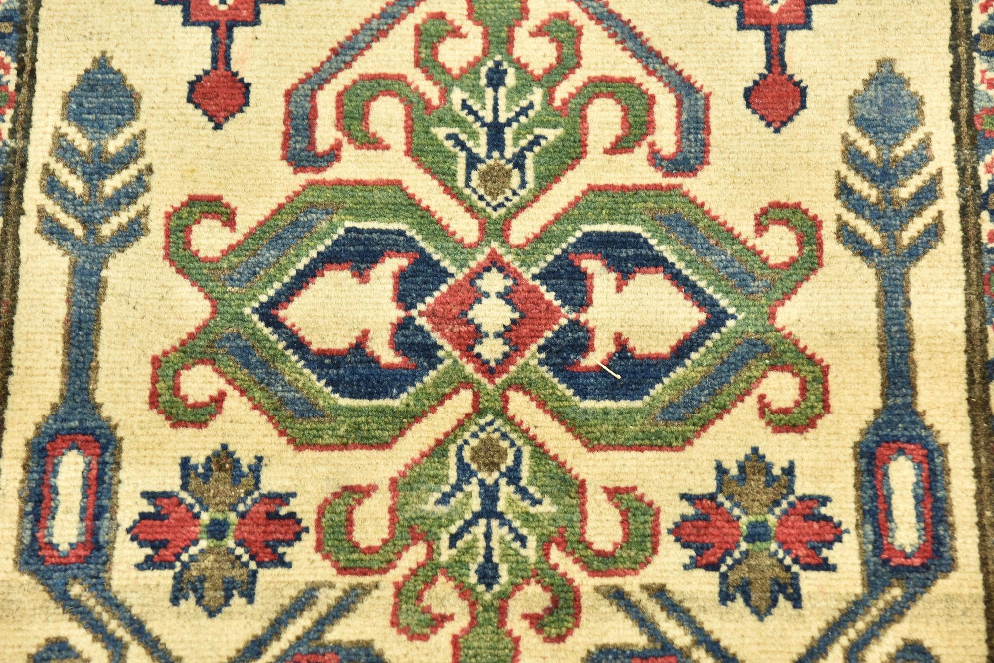 80cm x 295cm Hand Knotted Kazak Runner Rug