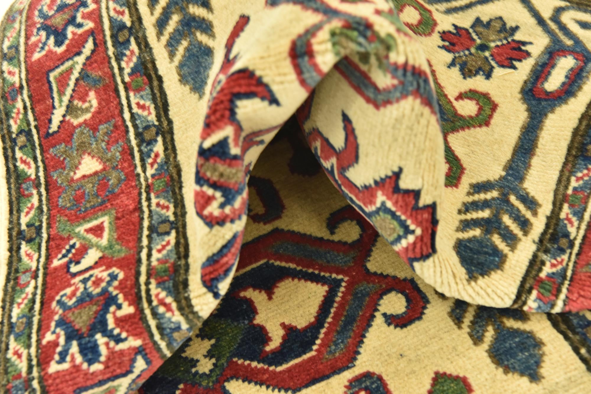 80cm x 295cm Hand Knotted Kazak Runner Rug