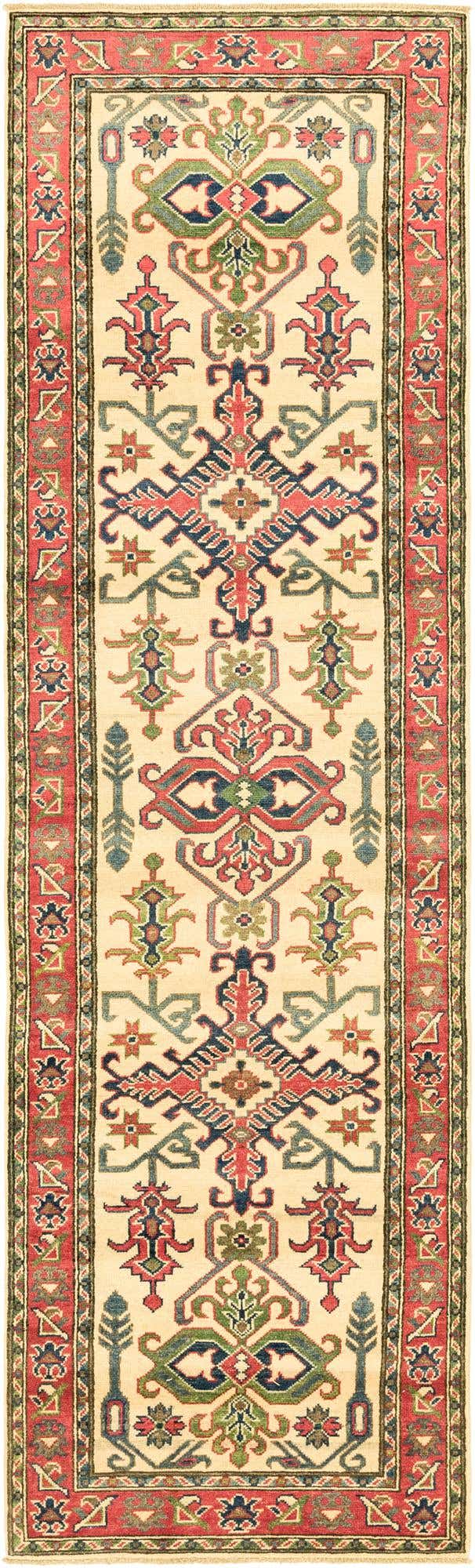 80cm x 295cm Hand Knotted Kazak Runner Rug