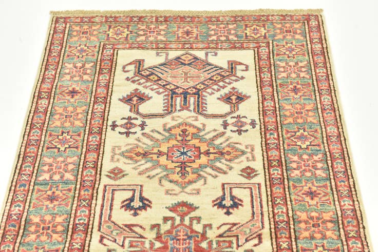 Detail image of 2' 8 x 9' 10 Hand Knotted Kazak Oriental Runner Rug
