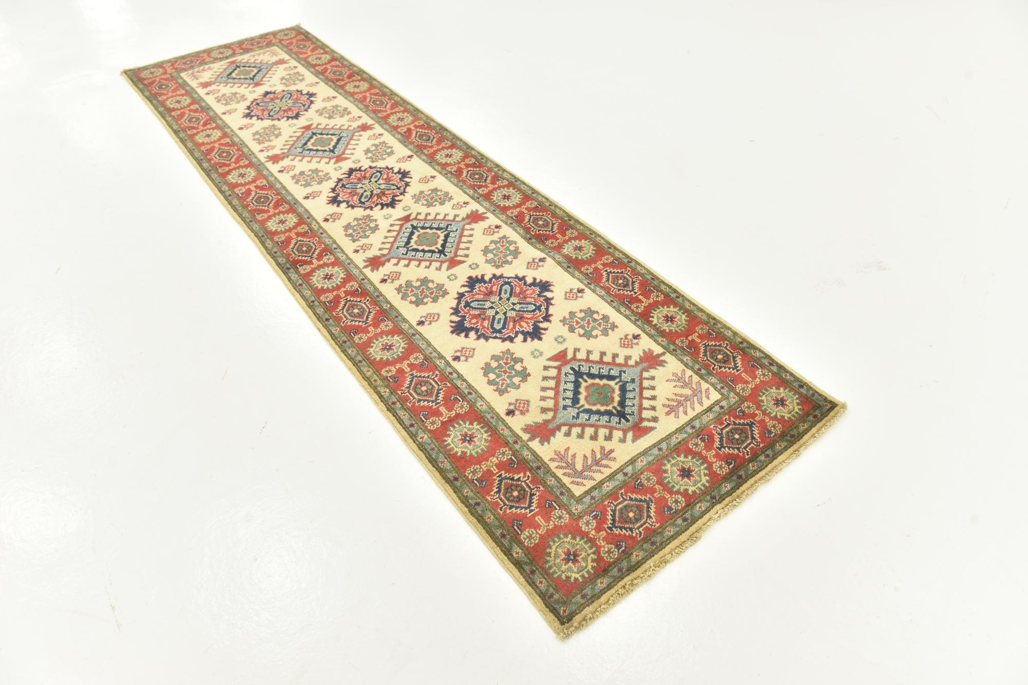 2' 9 x 9' 9 Hand Knotted Kazak Runner Rug
