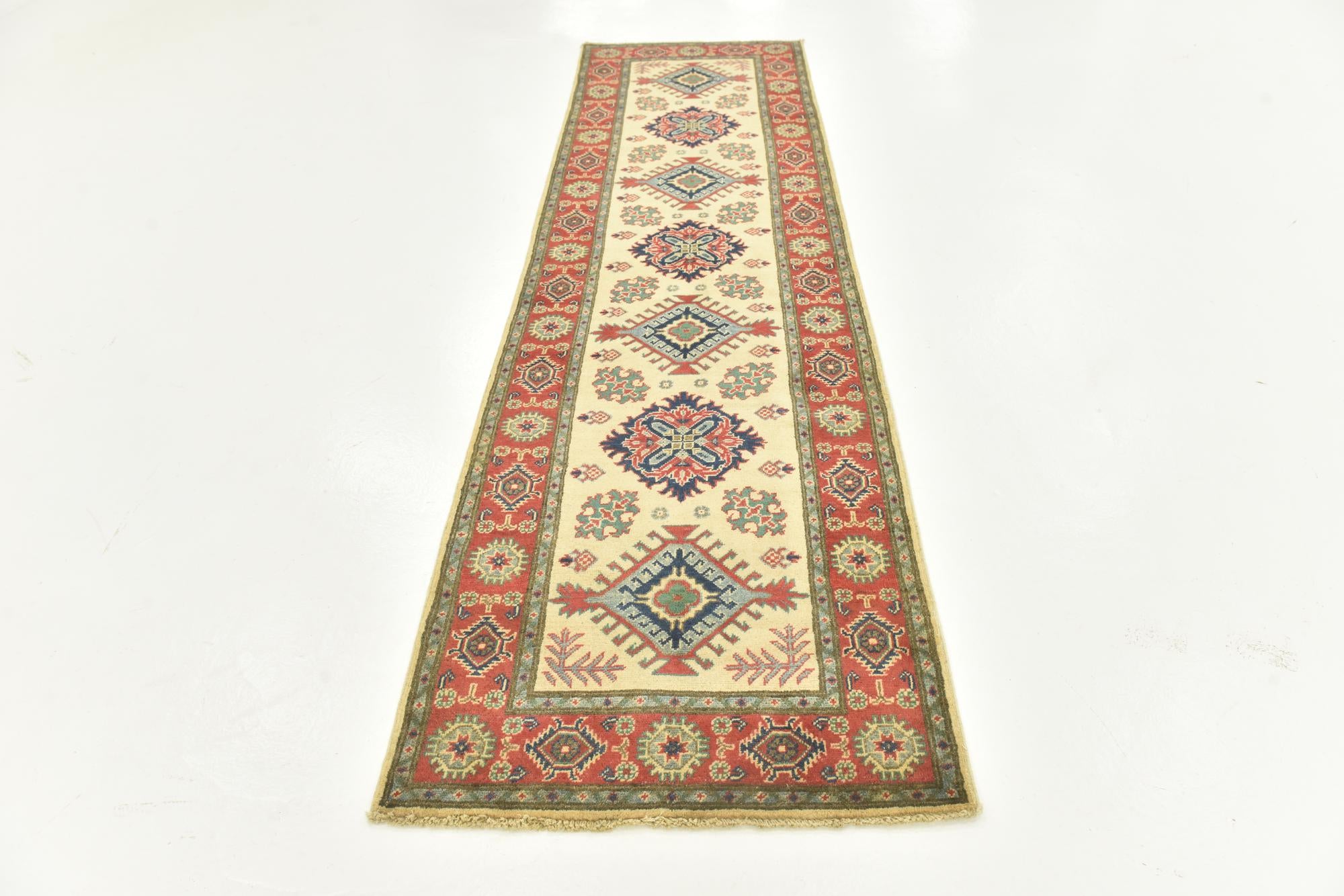 2' 9 x 9' 9 Hand Knotted Kazak Runner Rug