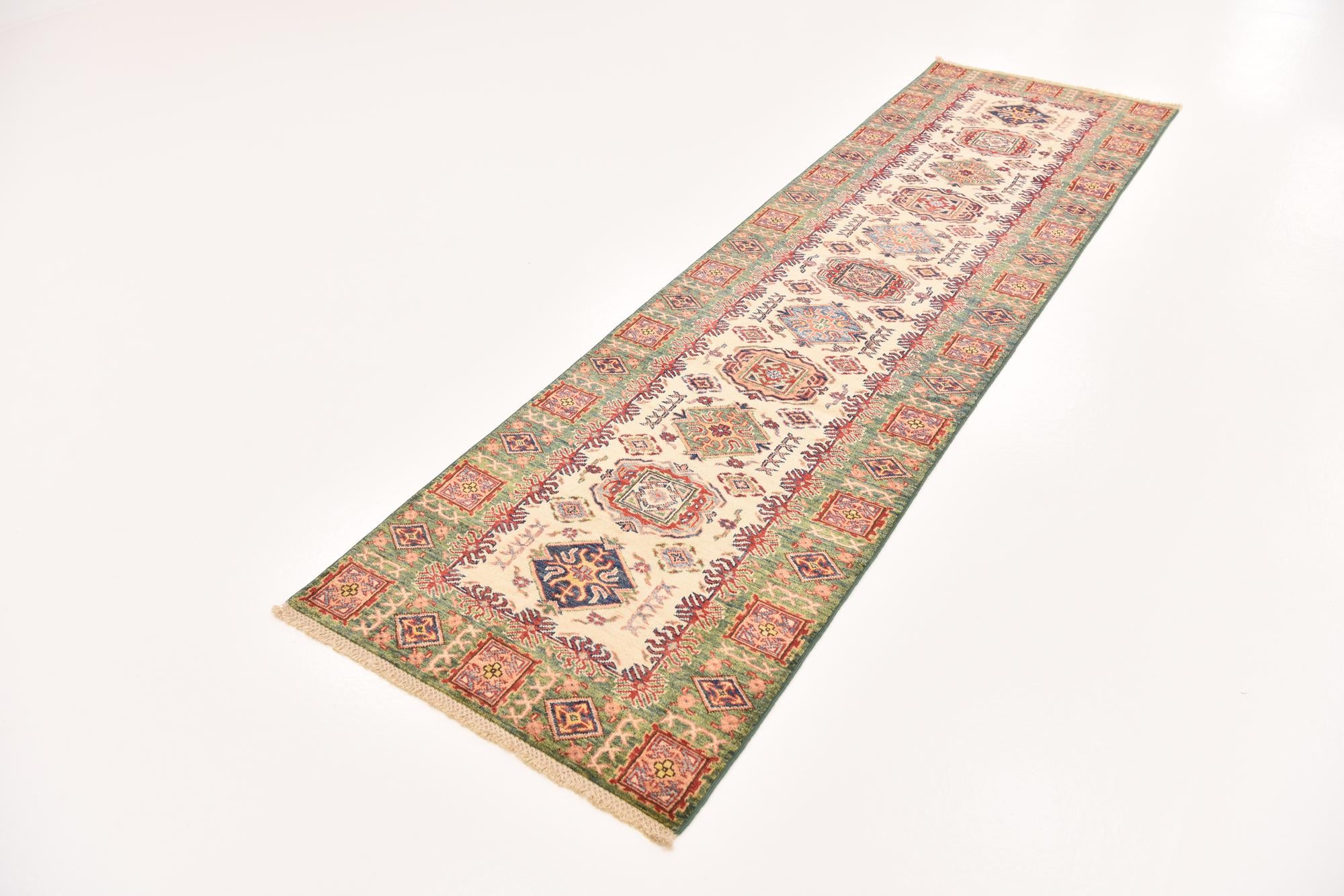 2' 8 x 9' 8 Hand Knotted Kazak Oriental Runner Rug