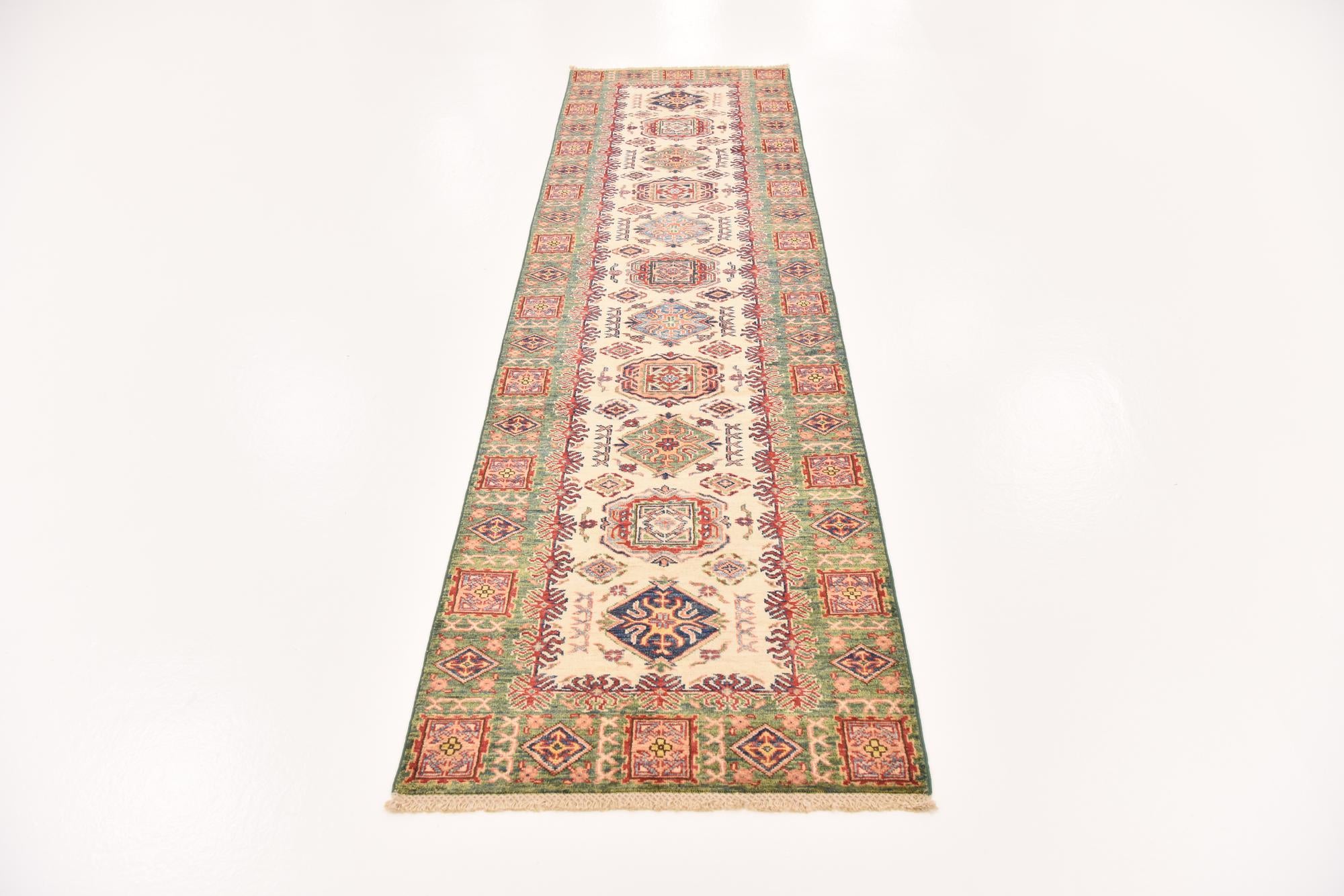2' 8 x 9' 8 Hand Knotted Kazak Oriental Runner Rug