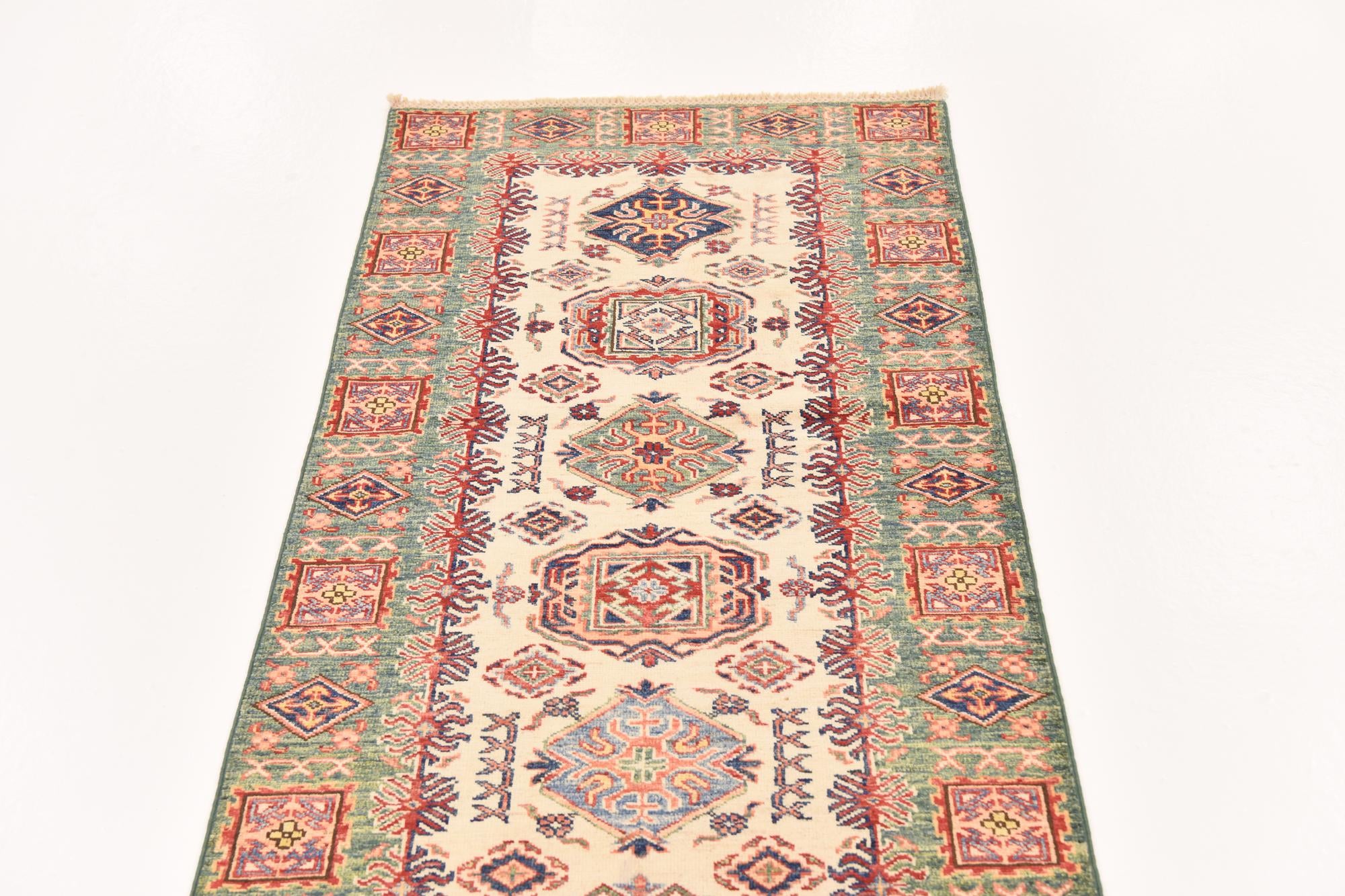 2' 8 x 9' 8 Hand Knotted Kazak Oriental Runner Rug