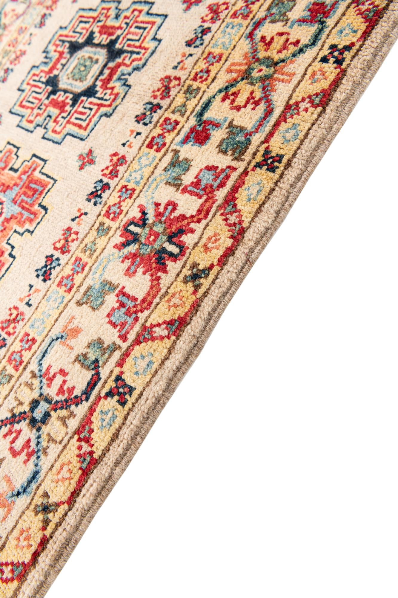 60cm x 190cm Hand Knotted Kazak Runner Rug