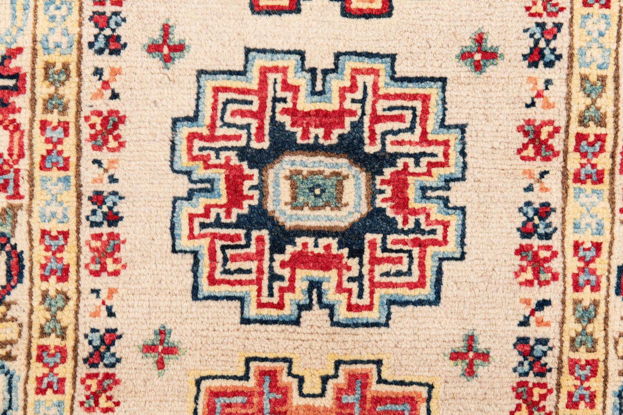 60cm x 190cm Hand Knotted Kazak Runner Rug
