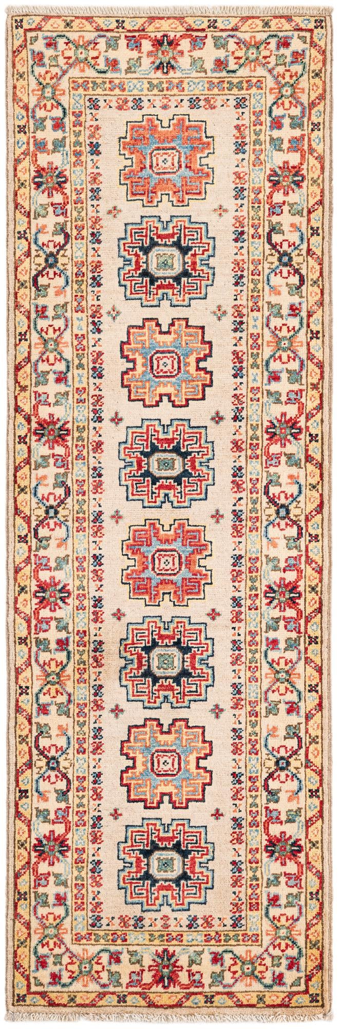 60cm x 190cm Hand Knotted Kazak Runner Rug