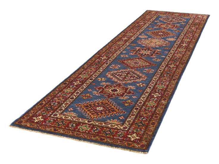 Detail image of 2' 8 x 9' 9 Hand Knotted Kazak Runner Rug