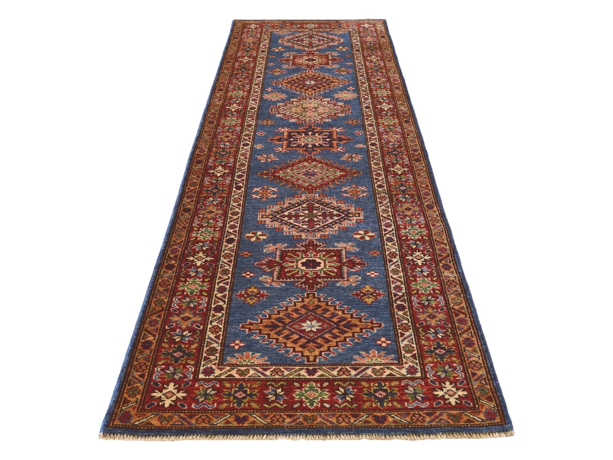 2' 8 x 9' 9 Hand Knotted Kazak Runner Rug