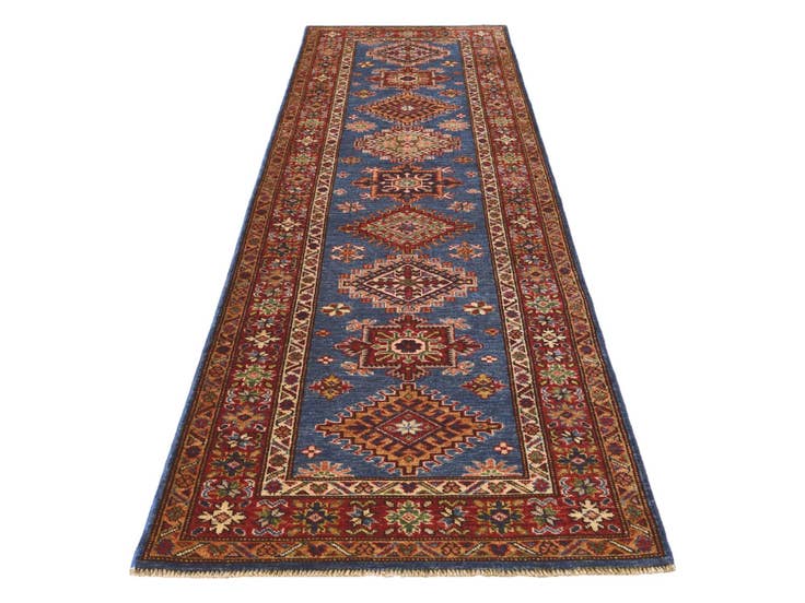 Detail image of 2' 8 x 9' 9 Hand Knotted Kazak Runner Rug
