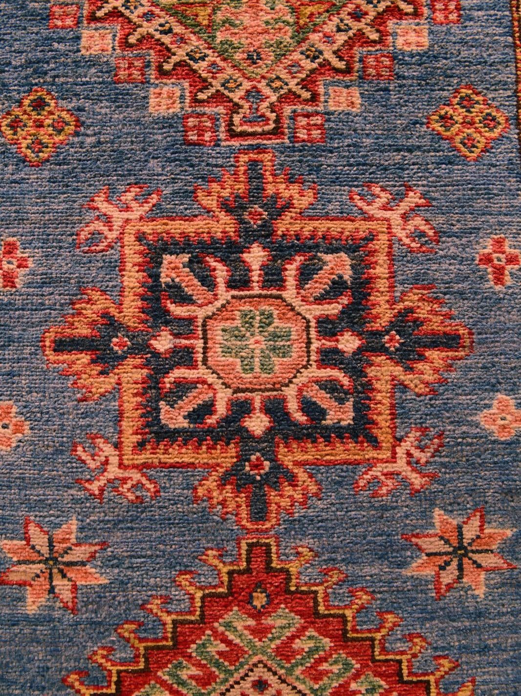 Detail image 12 of 12: 2' 8 x 9' 9 Hand Knotted Kazak Runner Rug