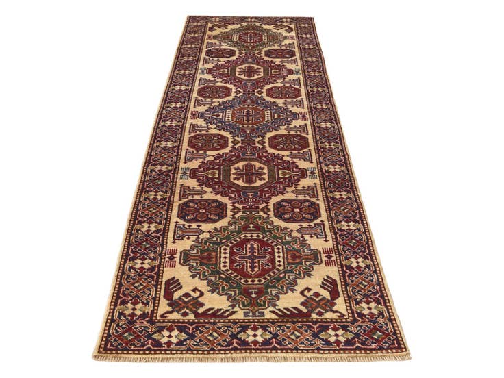 Detail image of 2' 6 x 8' 10 Hand Knotted Kazak Runner Rug