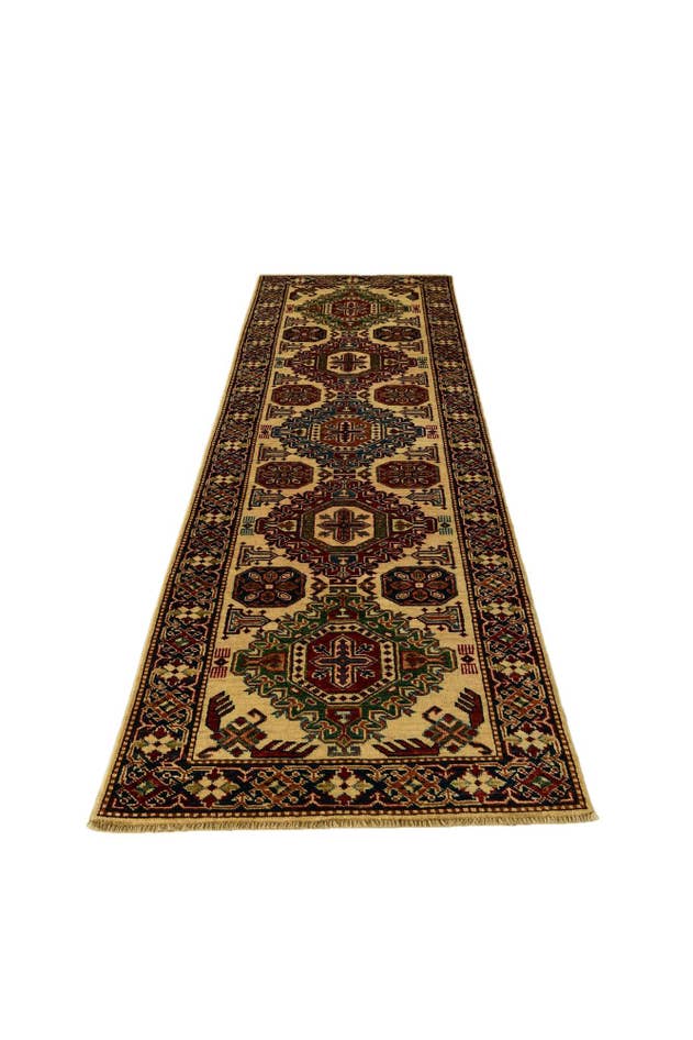 Detail image of 2' 6 x 8' 11 Hand Knotted Kazak Runner Rug