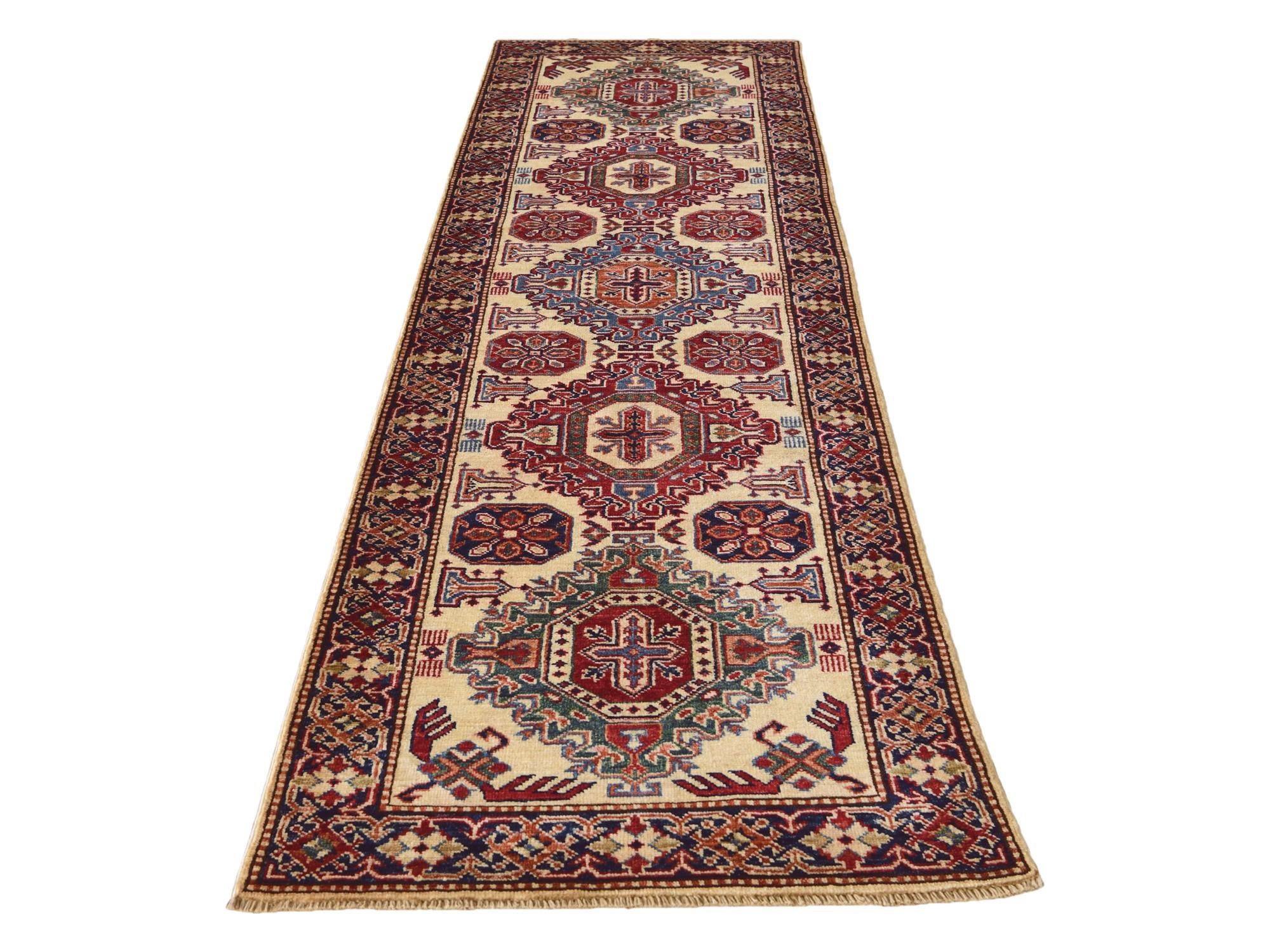 2' 6 x 8' 5 Hand Knotted Kazak Runner Rug