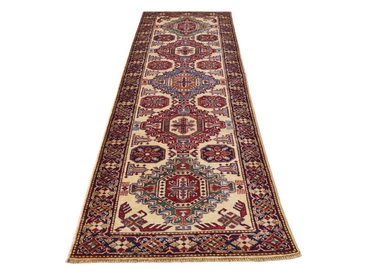 Detail image of 2' 6 x 8' 5 Hand Knotted Kazak Runner Rug