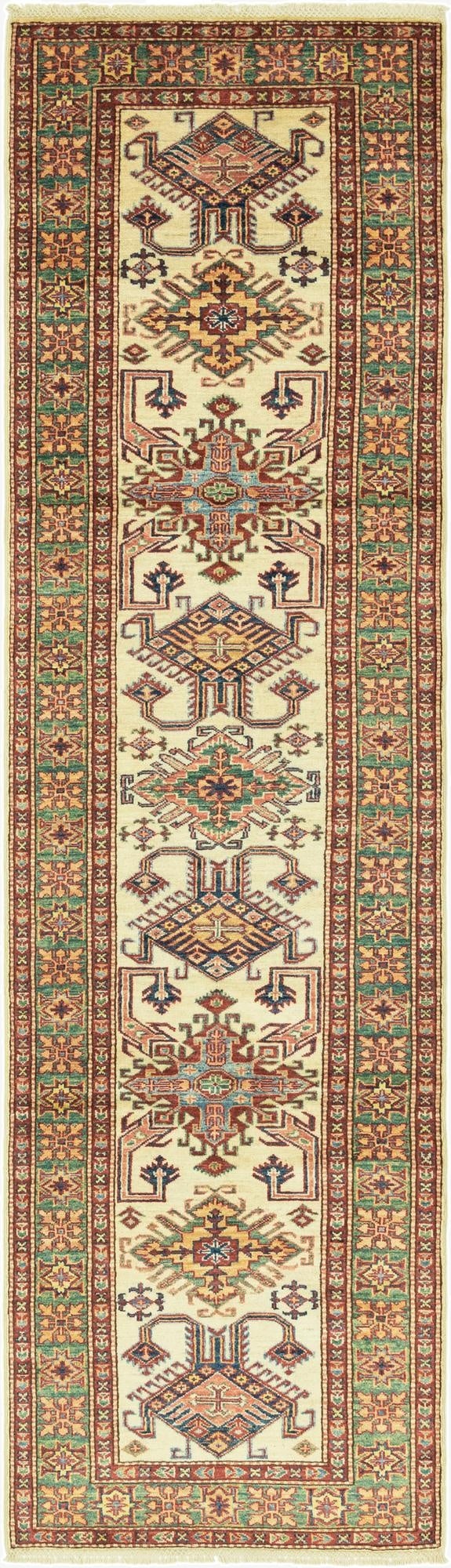 2' 7 x 9' 9  Hand Knotted Kazak Oriental Runner Rug