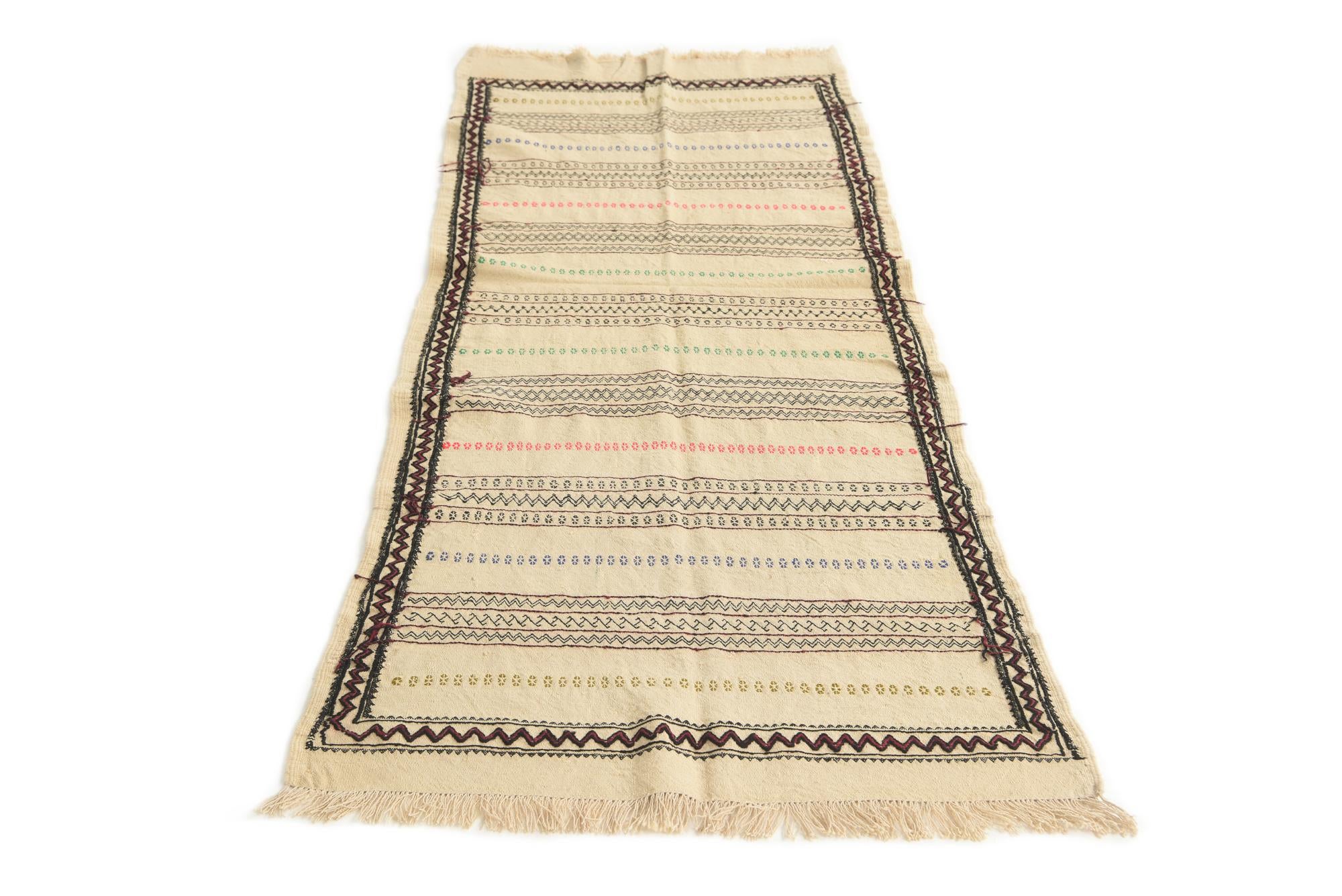 2' 5 x 6' 7 Hand Knotted Kilim Fars Persian Wool Runner Rug