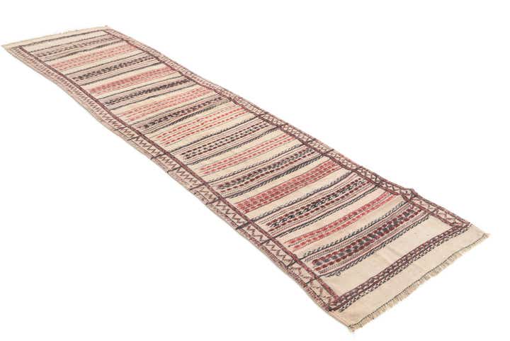 2' 4 x 9' 6 Hand Knotted Kilim Fars Persian Wool Runner Rug