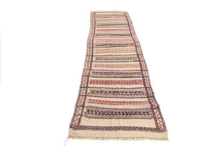 Detail image of 2' 4 x 9' 6 Hand Knotted Kilim Fars Persian Wool Runner Rug