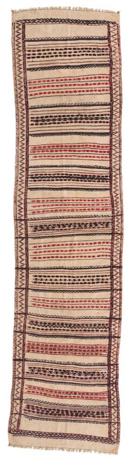 Detail image of 2' 4 x 9' 6 Hand Knotted Kilim Fars Persian Wool Runner Rug