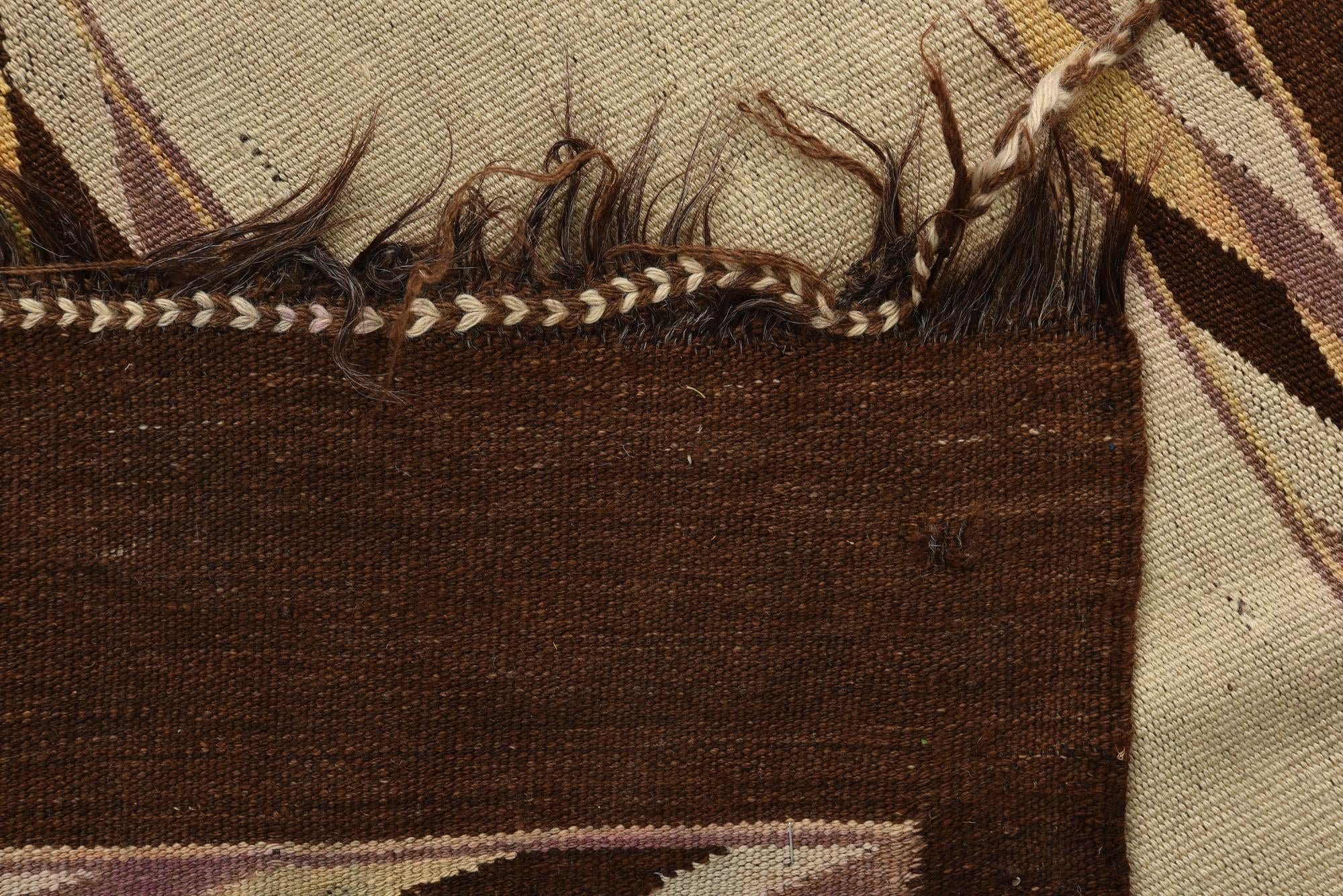 4' 10 x 14' Hand Woven Kilim Fars Wool Runner Rug
