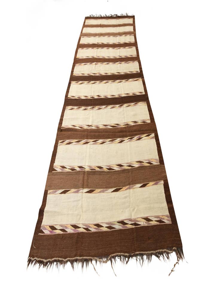 Detail image of 4' 10 x 14'  Hand Woven Kilim Fars Wool Runner Rug