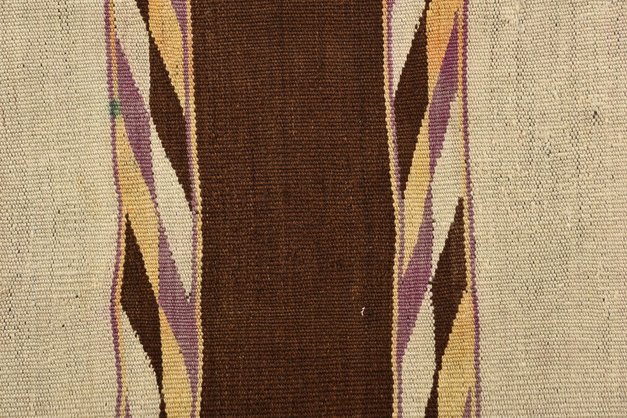 4' 10 x 14' Hand Woven Kilim Fars Wool Runner Rug